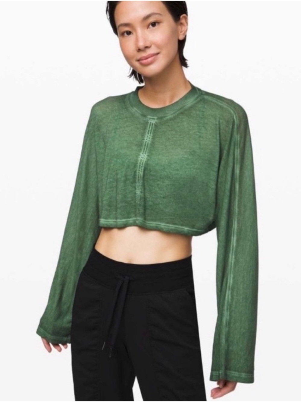 Lululemon Athletica Green Cropped top